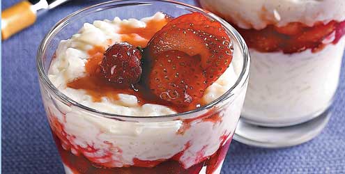 Arroz-Doce de Morangos, Chocolate Banco e Hortelã