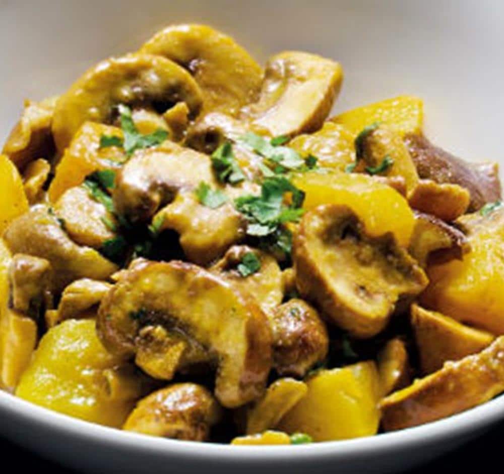 Cogumelos com Alperces e Poejo