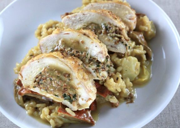 duxelles stuffed chicken - receitas da Tia Céu