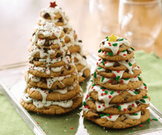 Árvore de Natal feita com cookies - Receitas da Tia Céu